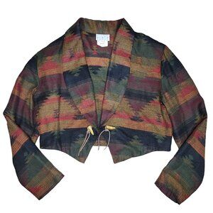 YOU Babes Vintage 80s Southwestern Prairie Cropped Bolero Jacket size medium